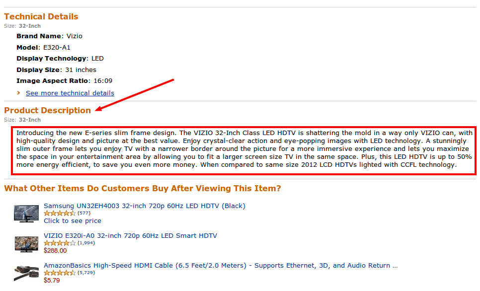 amazon product description example product description example